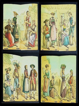 Costumes Suisses Line [Unrecorded Swiss Costume Leporello] [20 Chromolithographed Plates]
