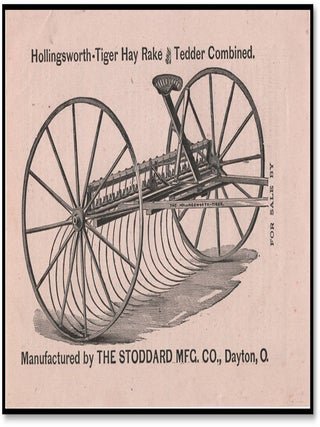 The Hollingsworth-Tiger Combined Sulky Hay Rake & Tedder [Agricultural Machinery Trade Circular, c. 1895]