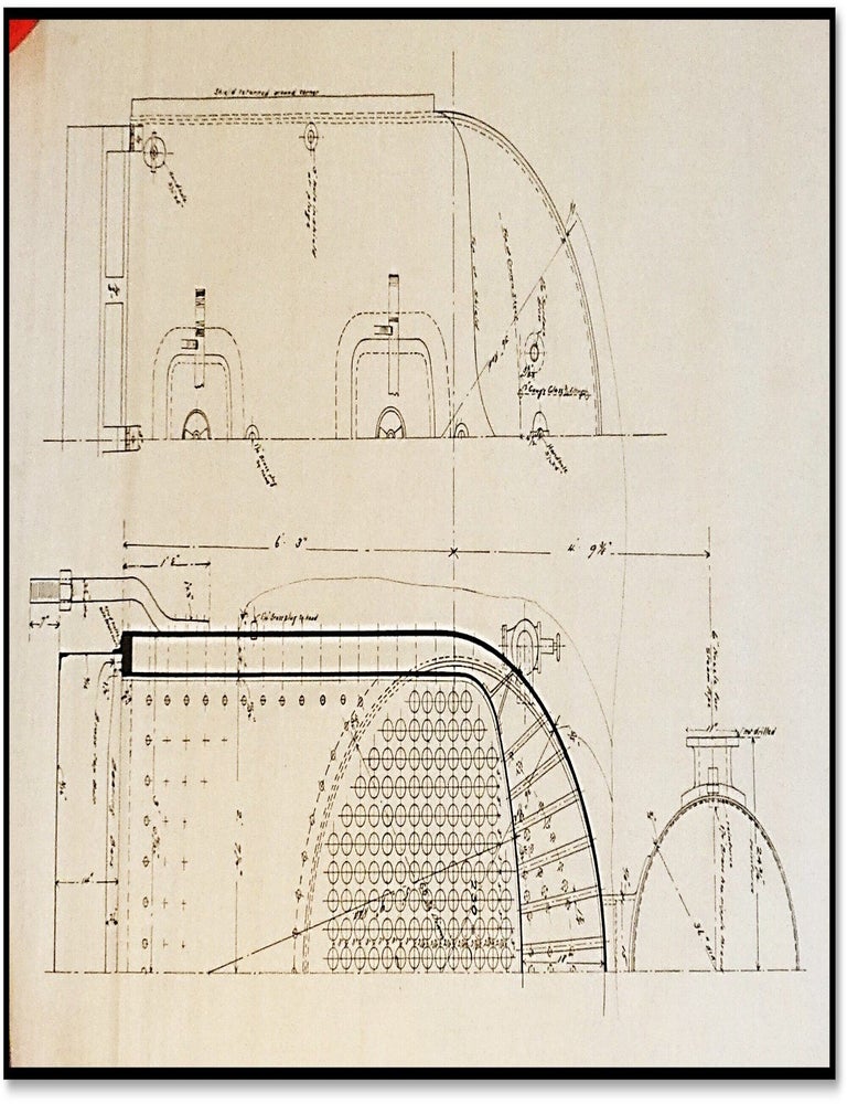 Master Technical Schematic for Marine Firebox Boiler, Steamer 'Lurline' Columbia River...