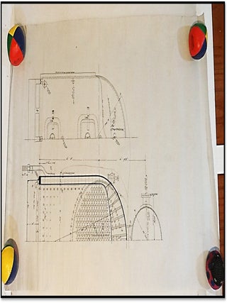 Master Technical Schematic for Marine Firebox Boiler, Steamer 'Lurline' Columbia River Steamboat Boiler Schematic [Master India Ink Drafting Linen]