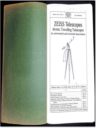 Zeiss Telescopes: 60-mm. Travelling Telescopes for Astronomical and Terrestrial Observations