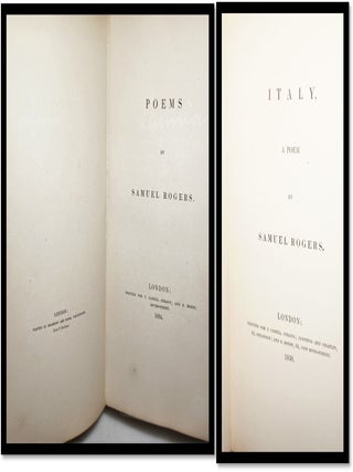 Italy, A Poem [Companion Volumes in Fine Sangorski & Sutcliffe Bindings] [1830 First Edition] [with:] Poems