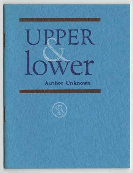 Upper & Lower [Poor Richard Press Keepsake
