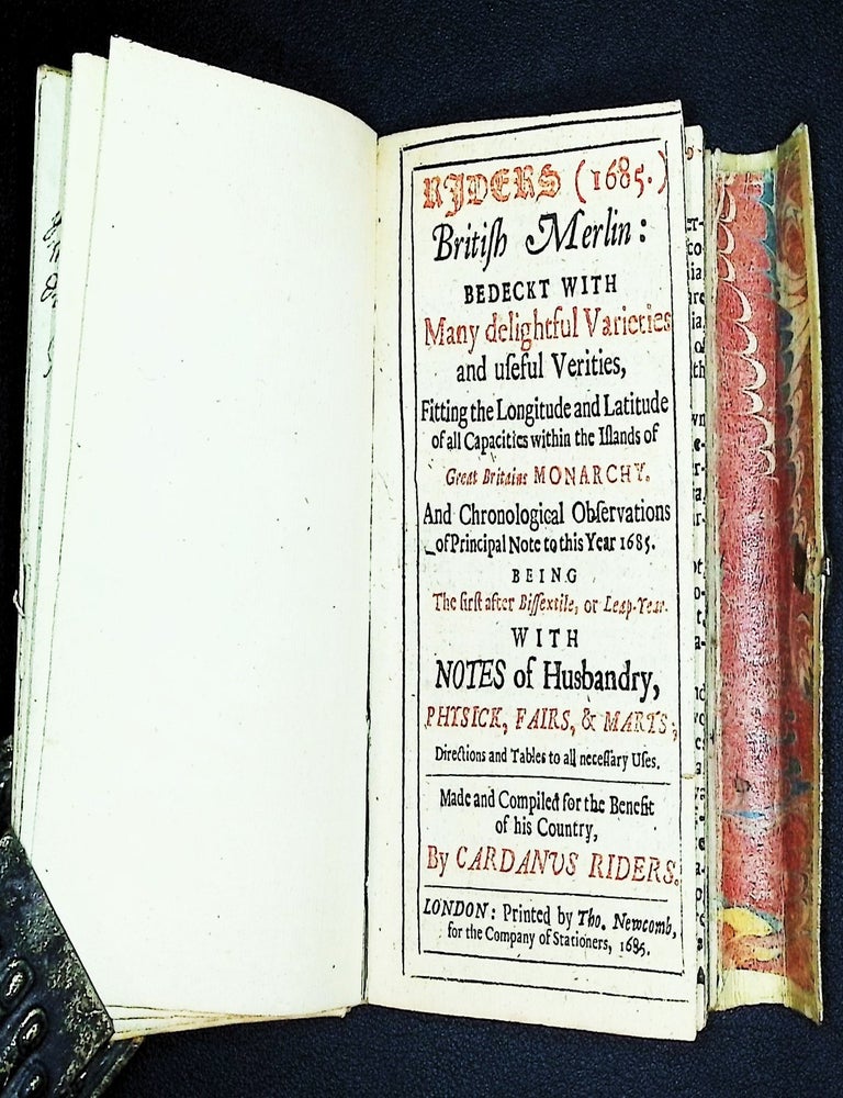Riders 1685 British Merlin [Interleaved Pocket Notebook, Rubricated Printing, Metal Clasp, Early...