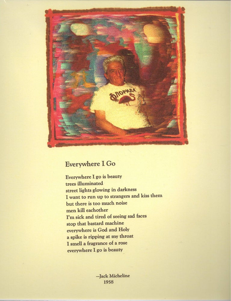 Everywhere I Go &mdash; Beat Generation Poetry Broadside / Small-Press Ephemera c2018