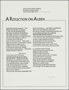 A Reflection On Auden [Signed Broadside &mdash; Poem Of The Month Club, Literary Memorial] [Signed by...
