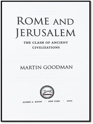 Rome and Jerusalem: The Clash of Ancient Civilizations