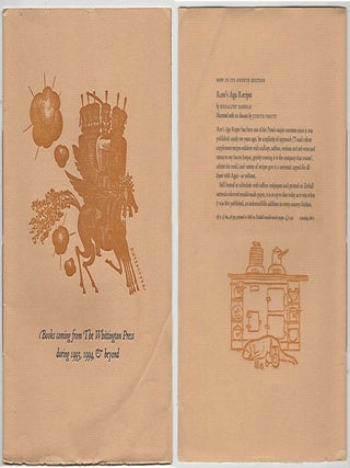 Whittington Press &mdash; Four Illustrated Prospectuses, 1986&ndash;1993, with an Earlier Proposed Publications Leaflet