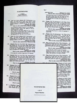 Whittington Press &mdash; Four Illustrated Prospectuses, 1986&ndash;1993, with an Earlier Proposed Publications Leaflet
