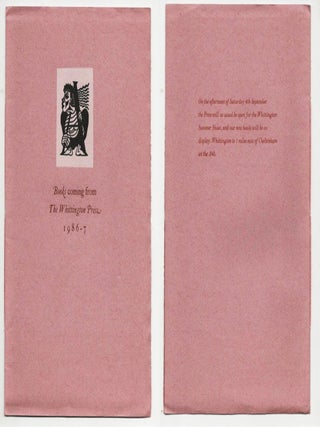 Whittington Press &mdash; Four Illustrated Prospectuses, 1986&ndash;1993, with an Earlier Proposed Publications Leaflet