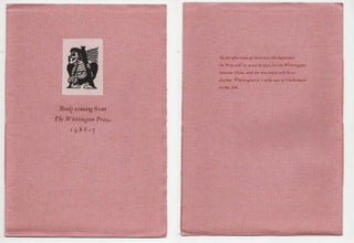 Whittington Press — Four Illustrated Prospectuses, 1986–1993, with an Earlier Proposed Publications Leaflet