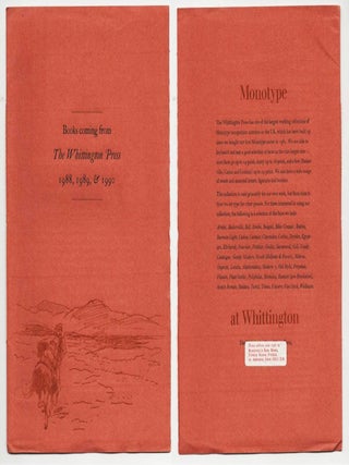 Whittington Press &mdash; Four Illustrated Prospectuses, 1986&ndash;1993, with an Earlier Proposed Publications Leaflet