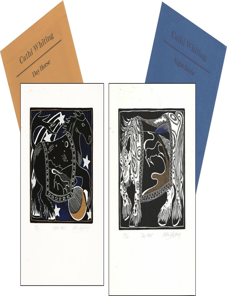 Day Horse and Night Horse [Pair of Original Four-Color Screenprints &mdash; Matching No. 183/500, Signed