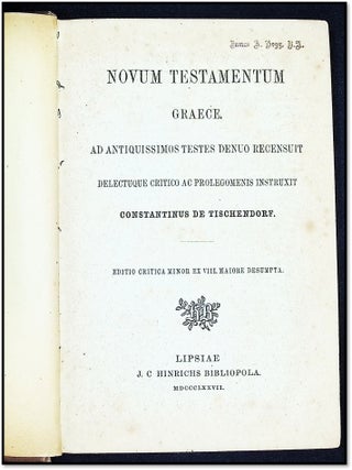 Novum Testamentum Graece [Greek New Testament - Preceding Nestle-Aland editions]