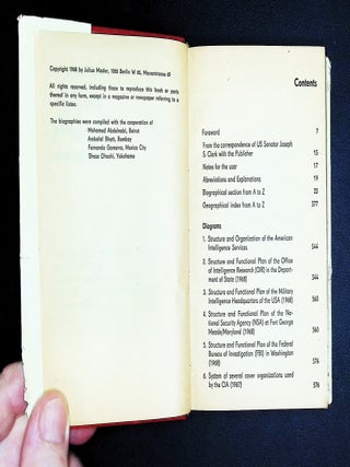 Who's Who in CIA: A Biographical Reference Work on 3,000 Officers of the Civil and Military Branches of the Secret Services of the USA in 120 Countries [1968 First English Edition]
