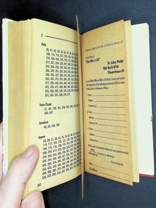 Who's Who in CIA: A Biographical Reference Work on 3,000 Officers of the Civil and Military Branches of the Secret Services of the USA in 120 Countries [1968 First English Edition]
