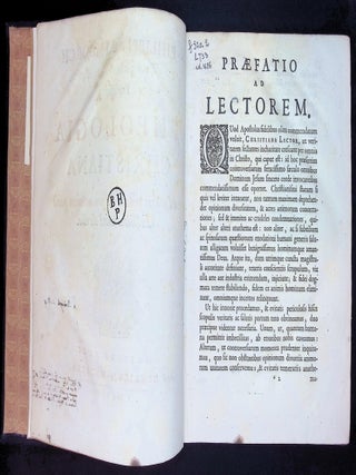 Theologia Christiana ad Praxin Pietatis ac Promotionem Pacis Christian&aelig; Unic&egrave; Directa [First Edition] [John Locke Confidant] [1686] [Johann Christoph Wolf Copy]