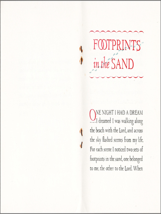 Footprints in the Sand [Poor Richard Press Keepsake &mdash; One of 250 Copies]