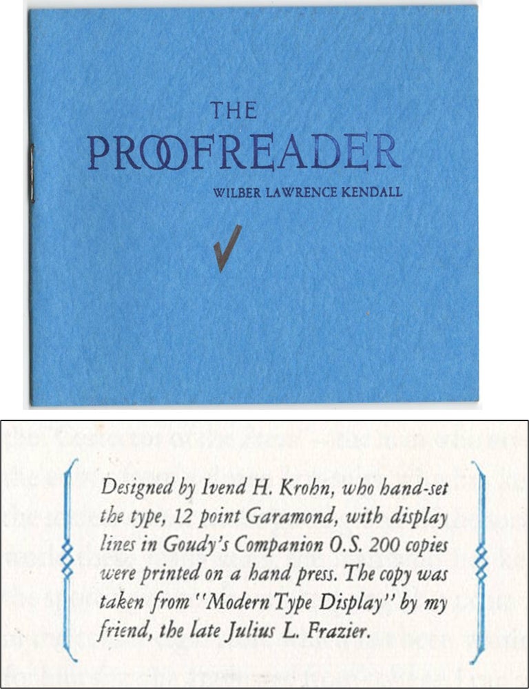 The Proofreader [Poor Richard Press Keepsake &mdash; One of 200 Copies
