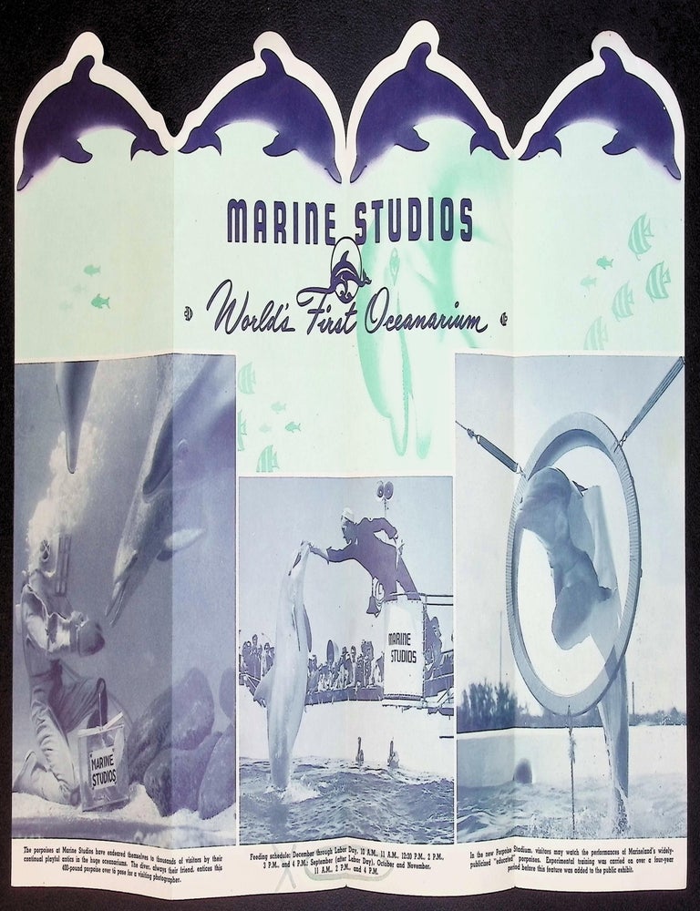 Visit Marine Studios [Die-Cut Dolphin Brochure &mdash; Marineland, Florida