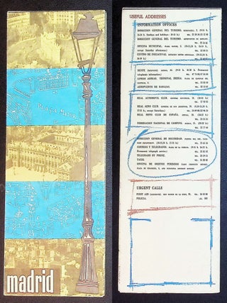 Madrid: Folding Tourist Map and City Plan [With Metro, Road & Transit Maps] [c1960]