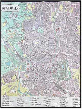 Madrid: Folding Tourist Map and City Plan [With Metro, Road & Transit Maps] [c1960]