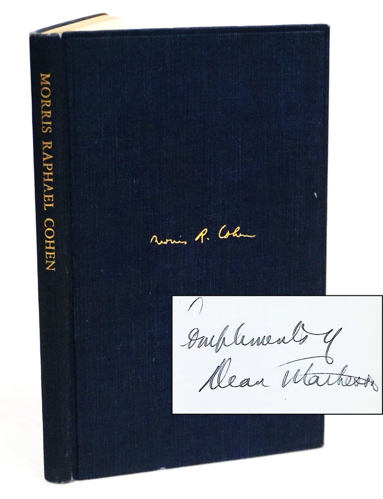 A Tribute to Professor Morris Raphael Cohen: Teacher & Philosopher [Dean Alfange Copy &mdash;...