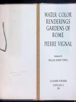 Water Color Renderings: Gardens of Rome [14 of 15 Loose Color Plates &mdash; Rome, Frascati & Tivoli]