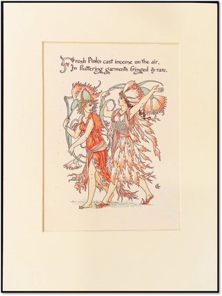 Flora&rsquo;s Feast: A Masque of Flowers: PINKS [Original Chromolithographic Matted Plate from the First Edition]