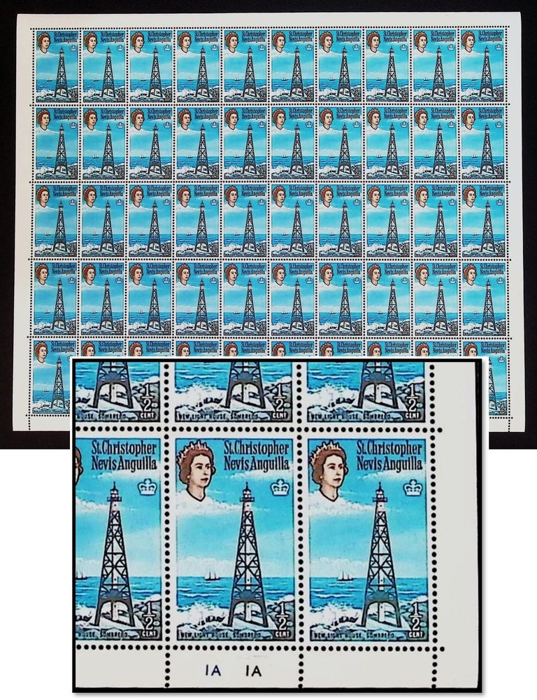 Queen Elizabeth II &frac12; Cent Sombrero Lighthouse Definitive Stamps &mdash; 1963 Group of 12 &mdash;Complete...