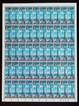 Queen Elizabeth II &frac12; Cent Sombrero Lighthouse Definitive Stamps &mdash; 1963 Group of 12 &mdash;Complete Mint Sheets &mdash; 600 Stamps