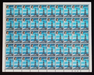 Queen Elizabeth II ½ Cent Sombrero Lighthouse Definitive Stamps — 1963 Group of 12 —Complete Mint Sheets — 600 Stamps