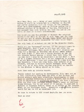 THE OFF-BROADWAY MANIFESTOS: Inscribed Presentation Libretto, Production Programs, Correspondence, and Private Ephemera