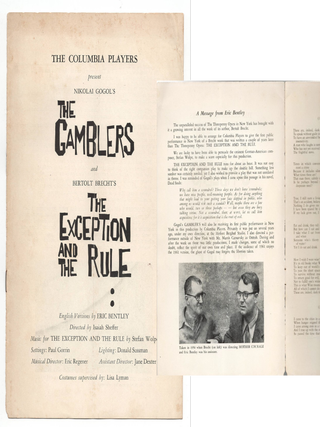 THE OFF-BROADWAY MANIFESTOS: Inscribed Presentation Libretto, Production Programs, Correspondence, and Private Ephemera