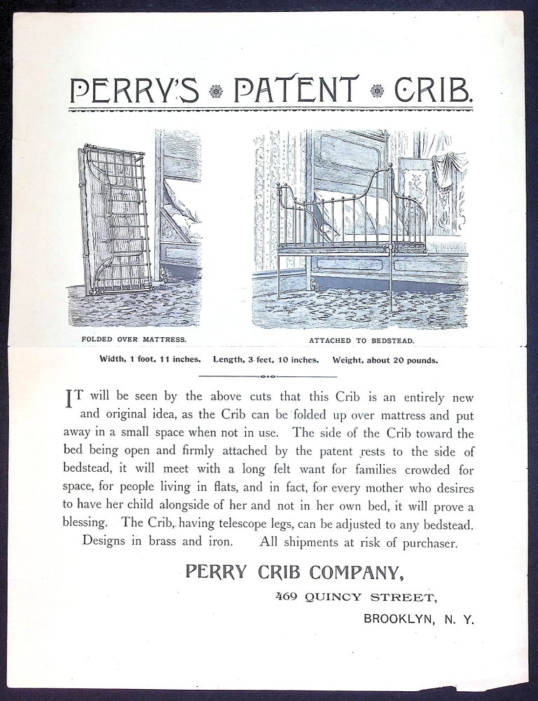 Perry's Patent Crib [Advertising Broadside / Trade Circular] [c1910