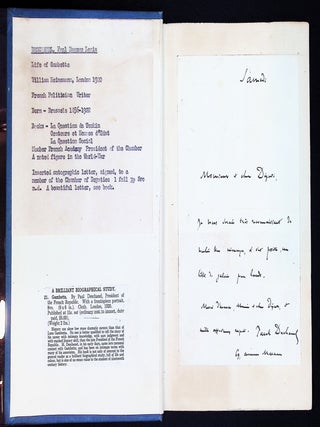 Gambetta [with an Autograph Letter Signed by Paul Deschanel]