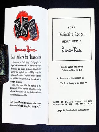 Duncan Hines Favorite Recipes: Some Distinctive Recipes Personally Selected by Duncan Hines