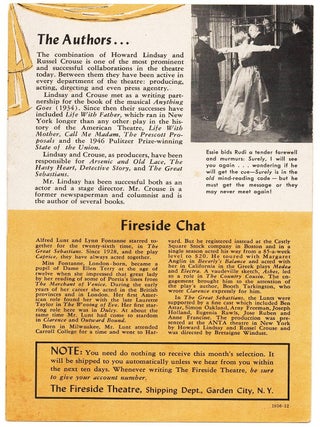 The Great Sebastians [Fireside Theatre Promotional Insert, December 1956]