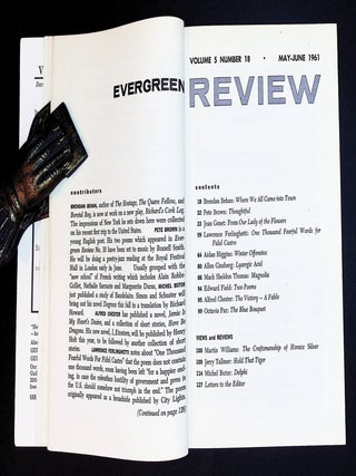 Evergreen Review. Volume 5, Number 18. May&ndash;June 1961. [Beat Generation &bull; Allen Ginsberg writing about LSD &bull; Lawrence Ferlinghetti &bull; Jean Genet &bull; Brendan Behan]